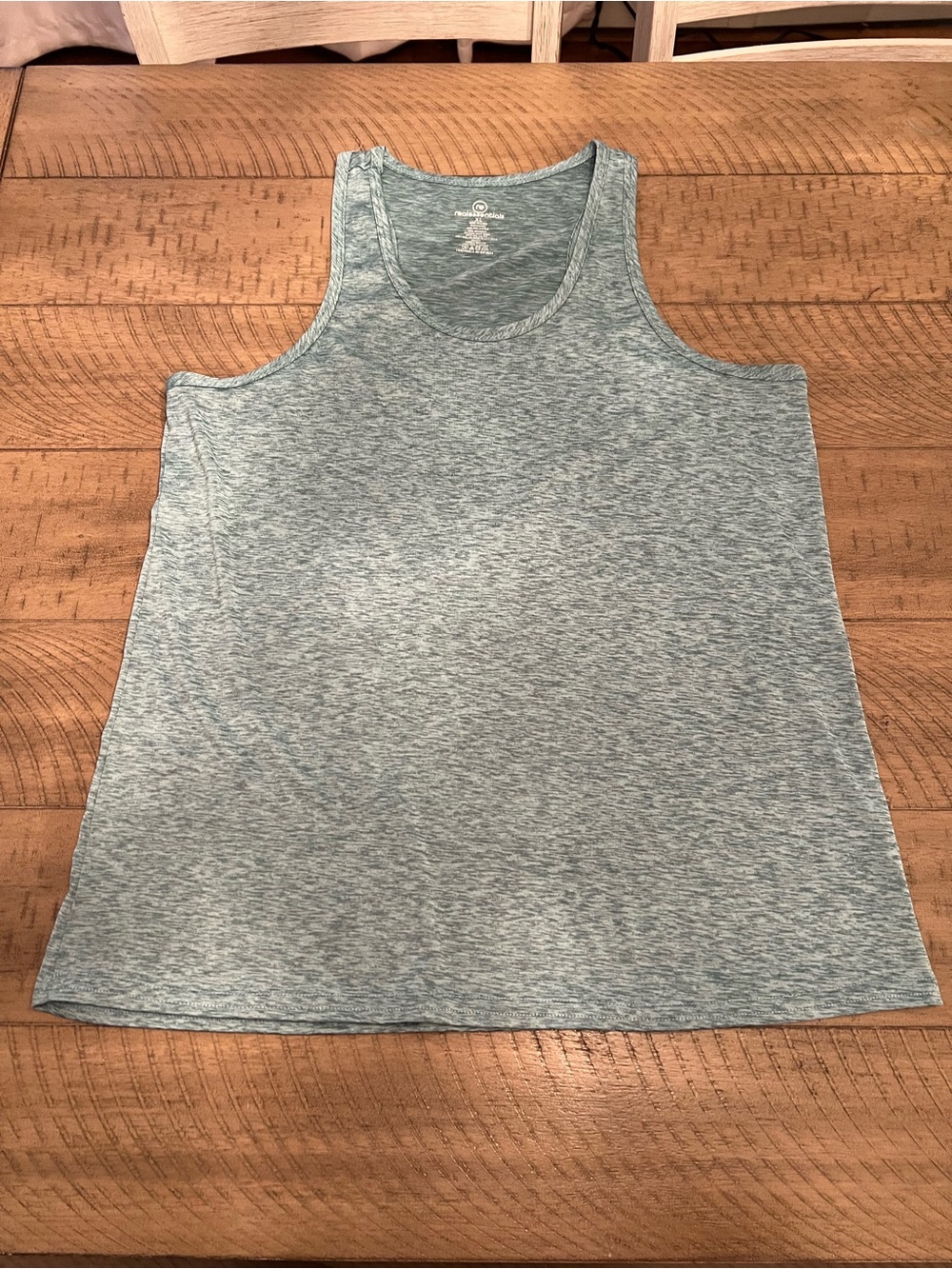 Real Essentials Heathered Light Blue-Green Women's Tank Top